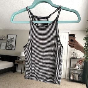 Striped Racer Back Crop Top